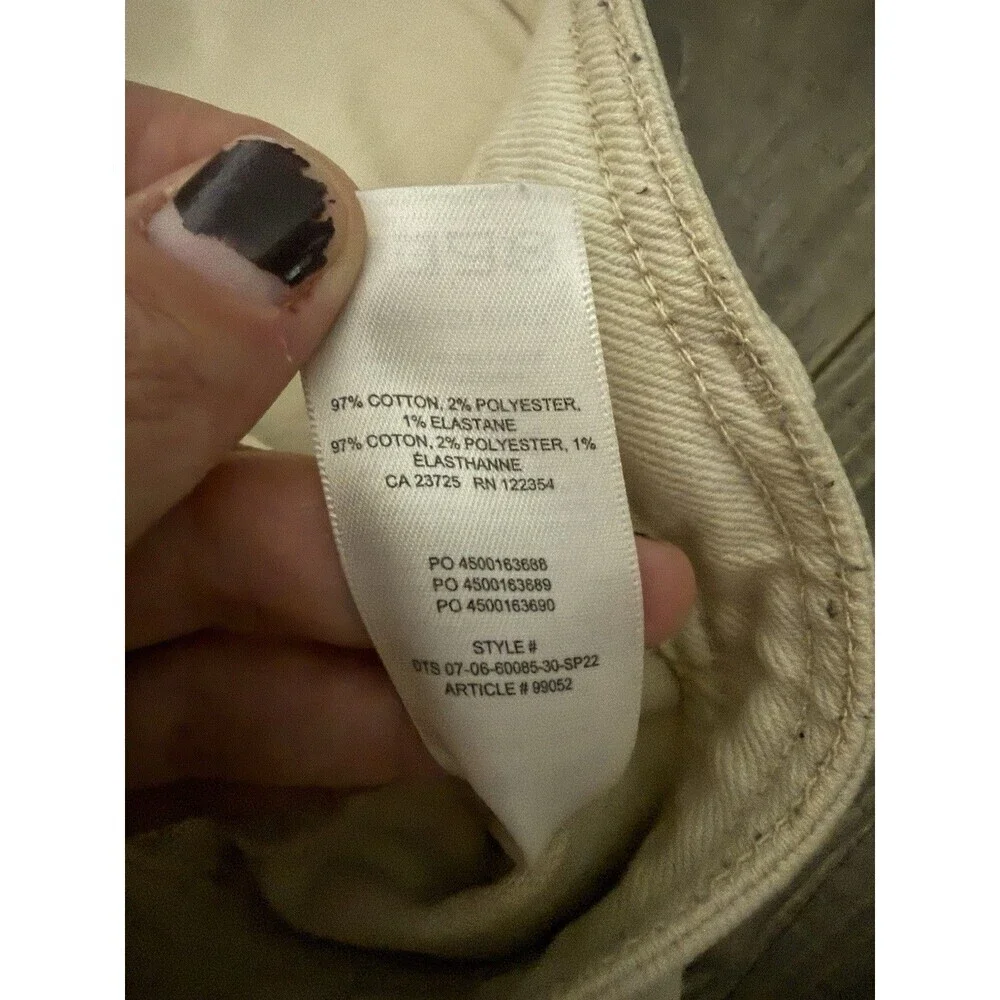 Wilfred Free Aritzia Modern Utility Straight Leg Women’s Pants Cream Sz 12 36x31